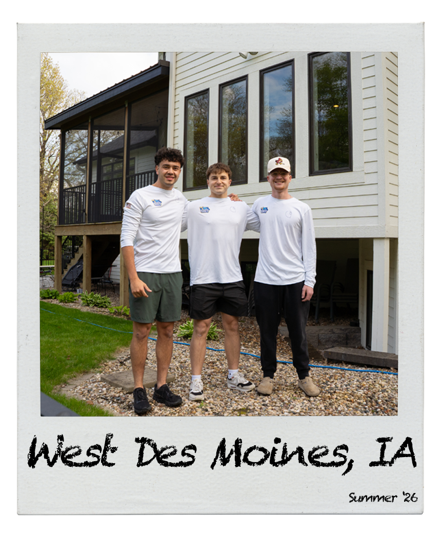 Smarter Shine Co. crew cleaning windows in West Des Moines, Iowa